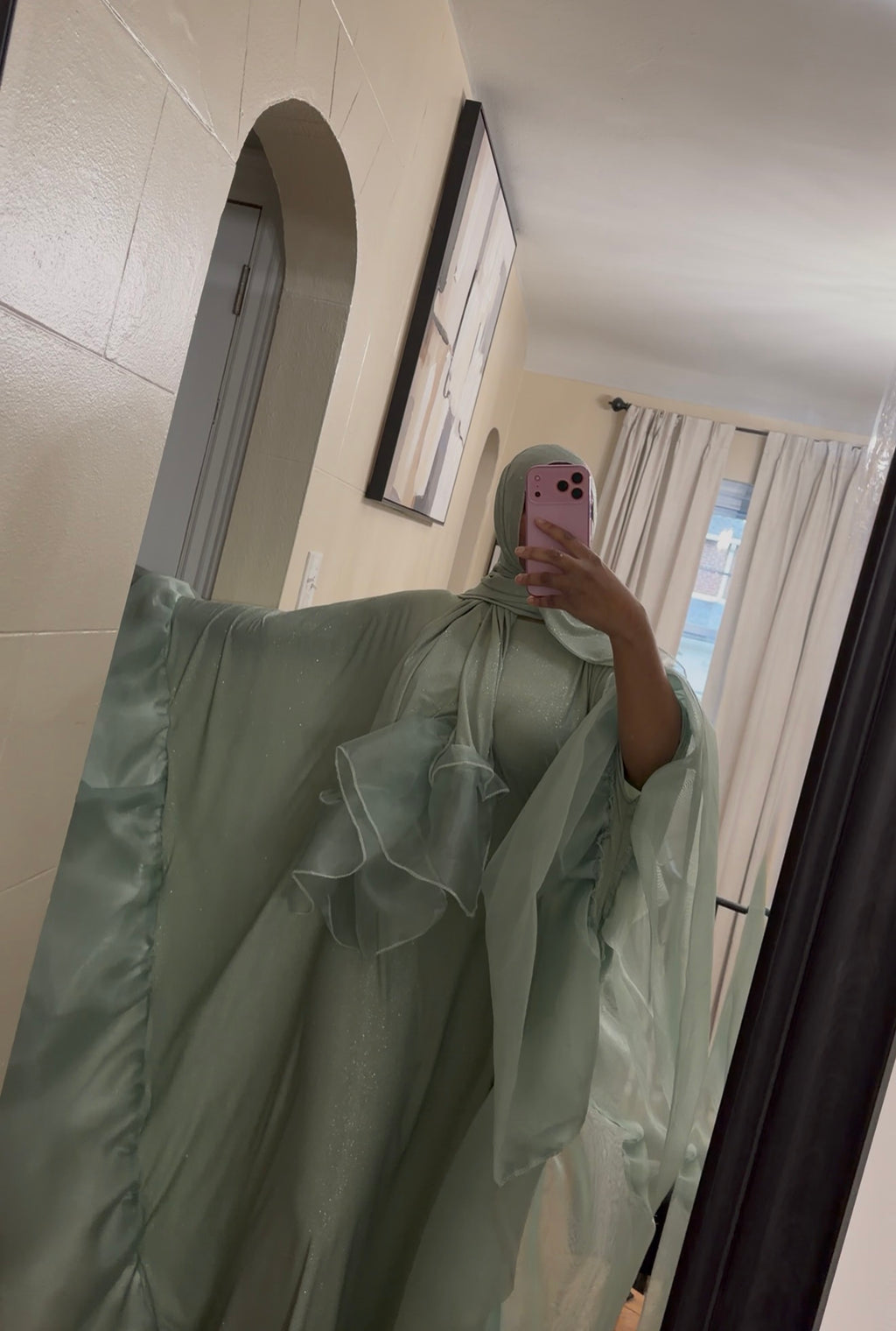 Fern green organza set