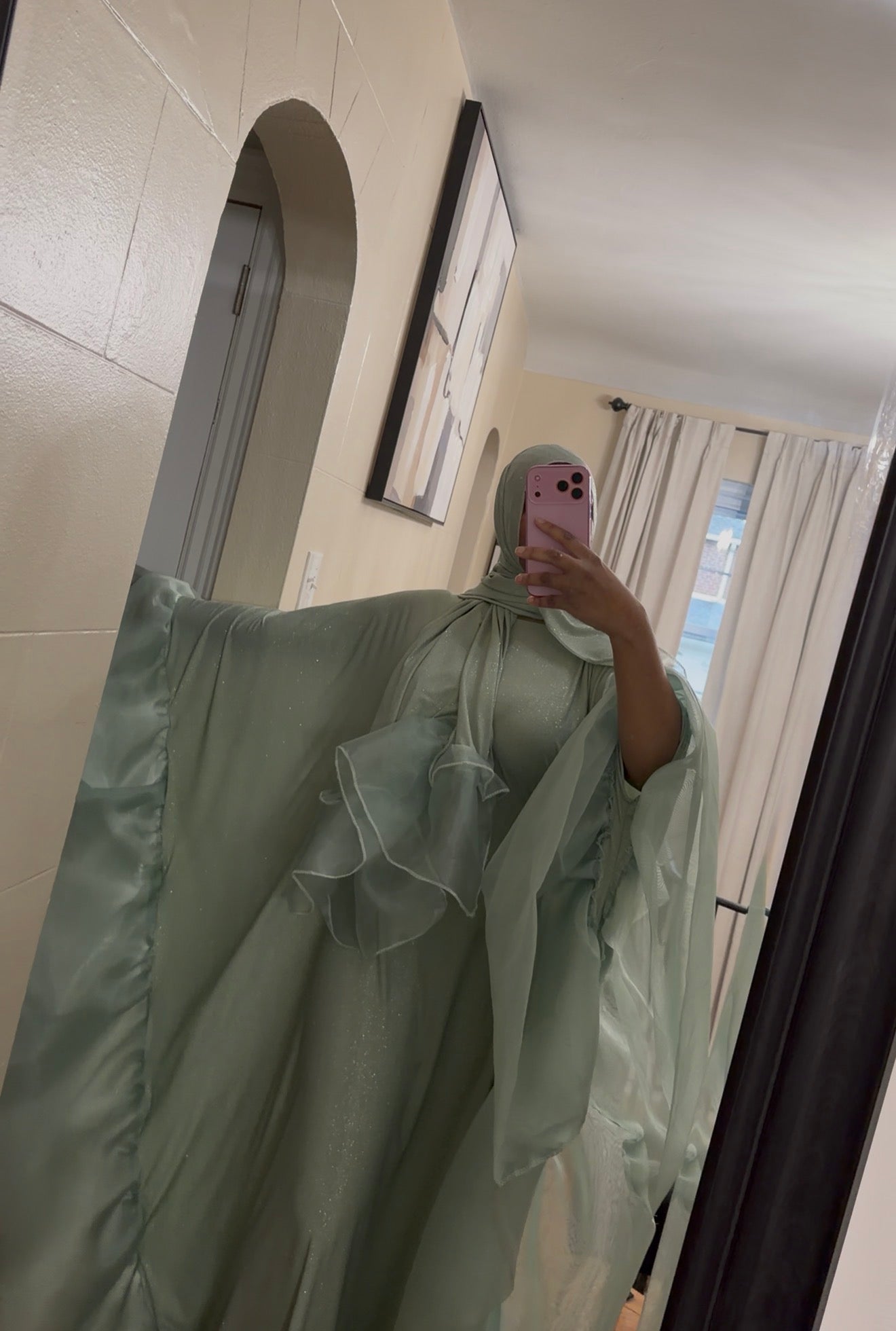 Fern green organza set